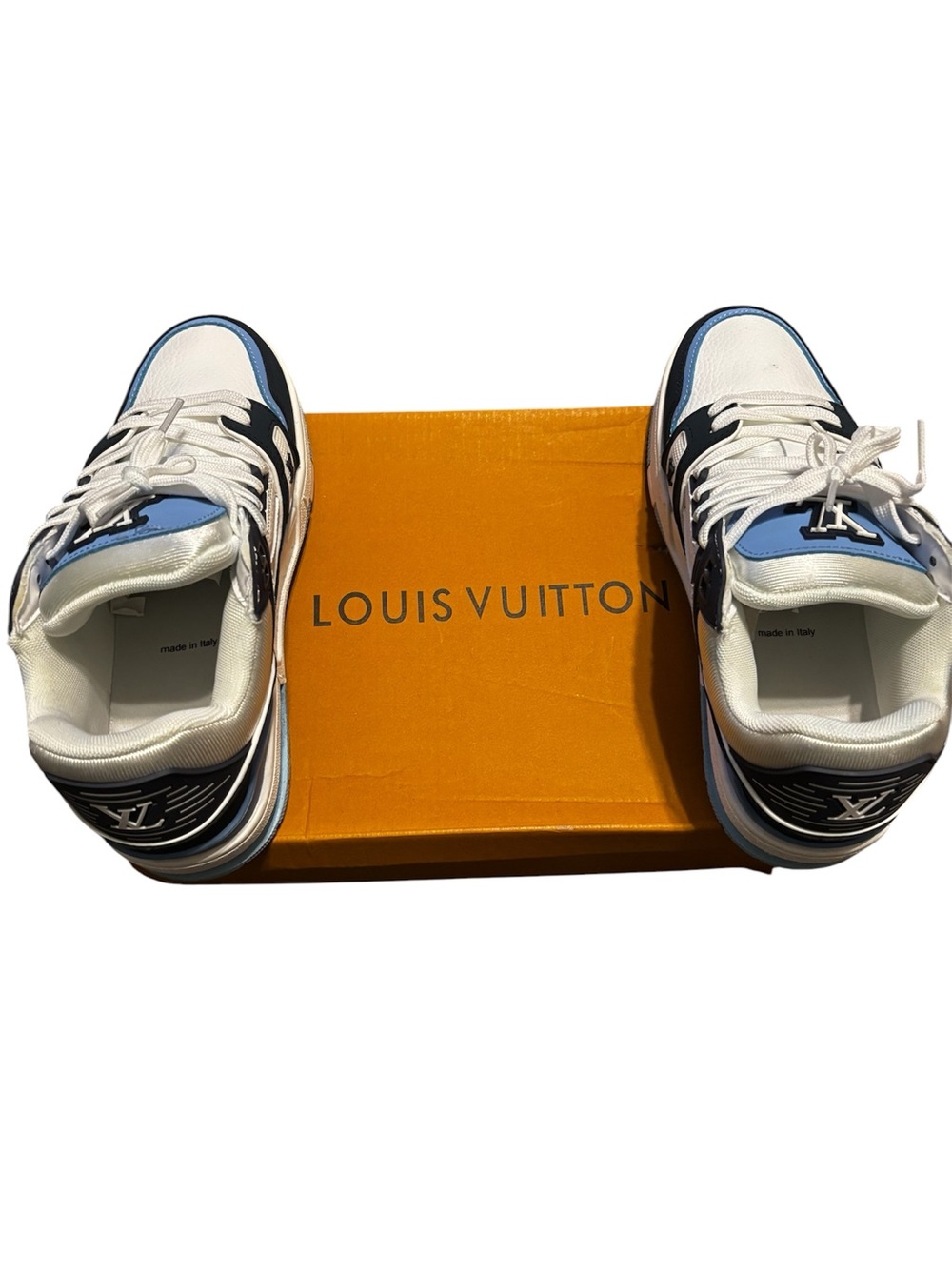 Louis Vuitton Men’s White & Blue Low-Top Sneakers
